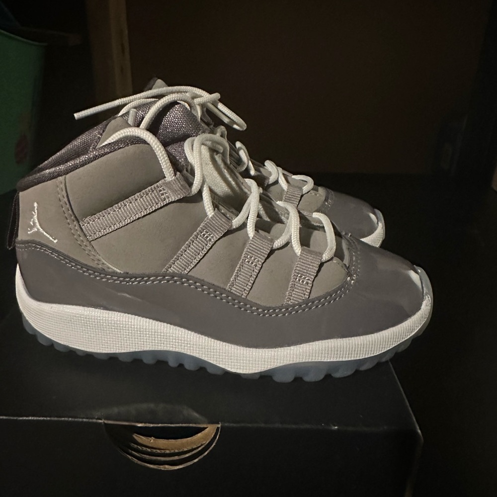 Jordan Kids Gray High-Top Sneakers with White Accents